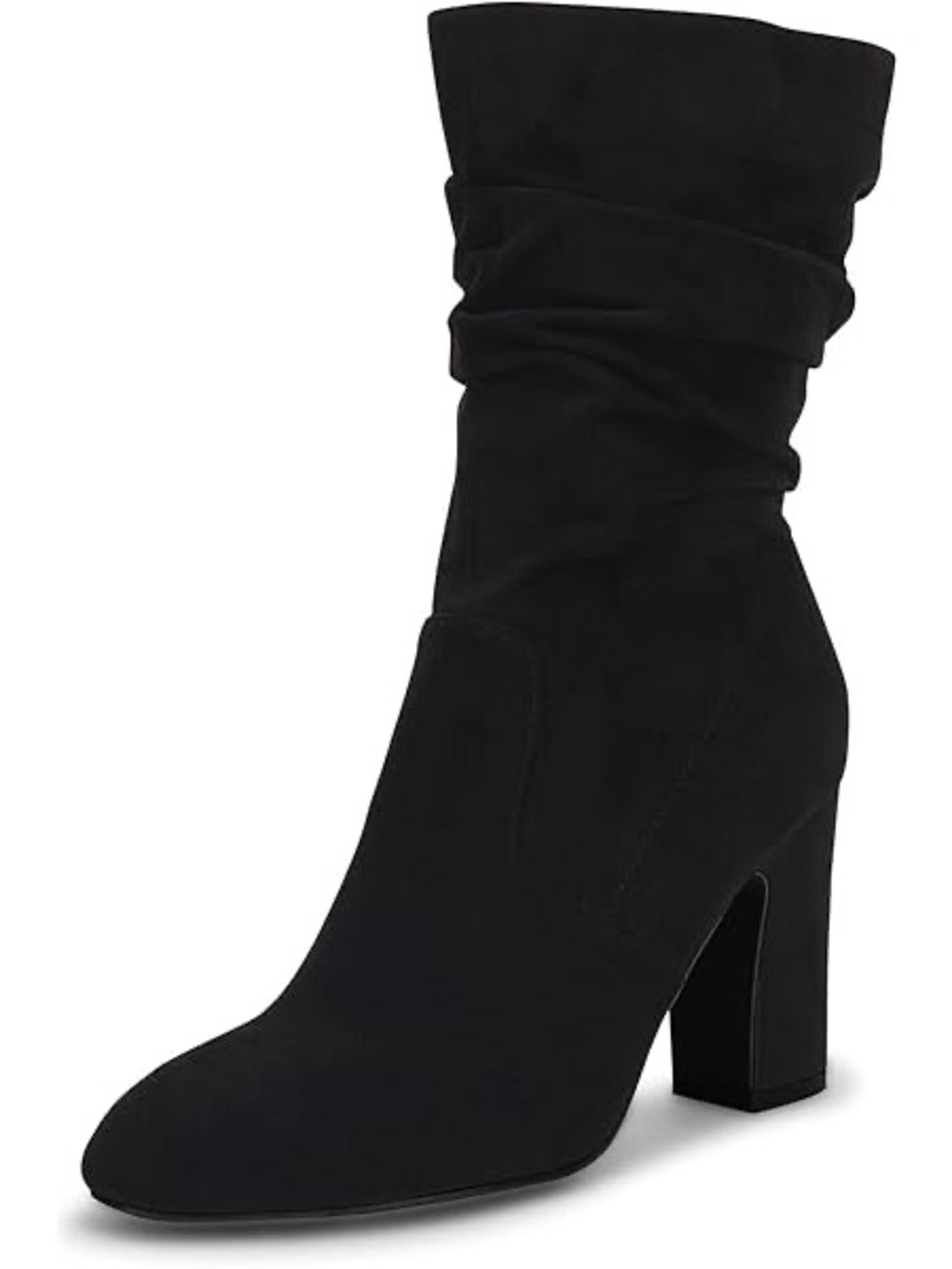 Kelly & Katie Black Suede Block Heel Mid-Calf Boots